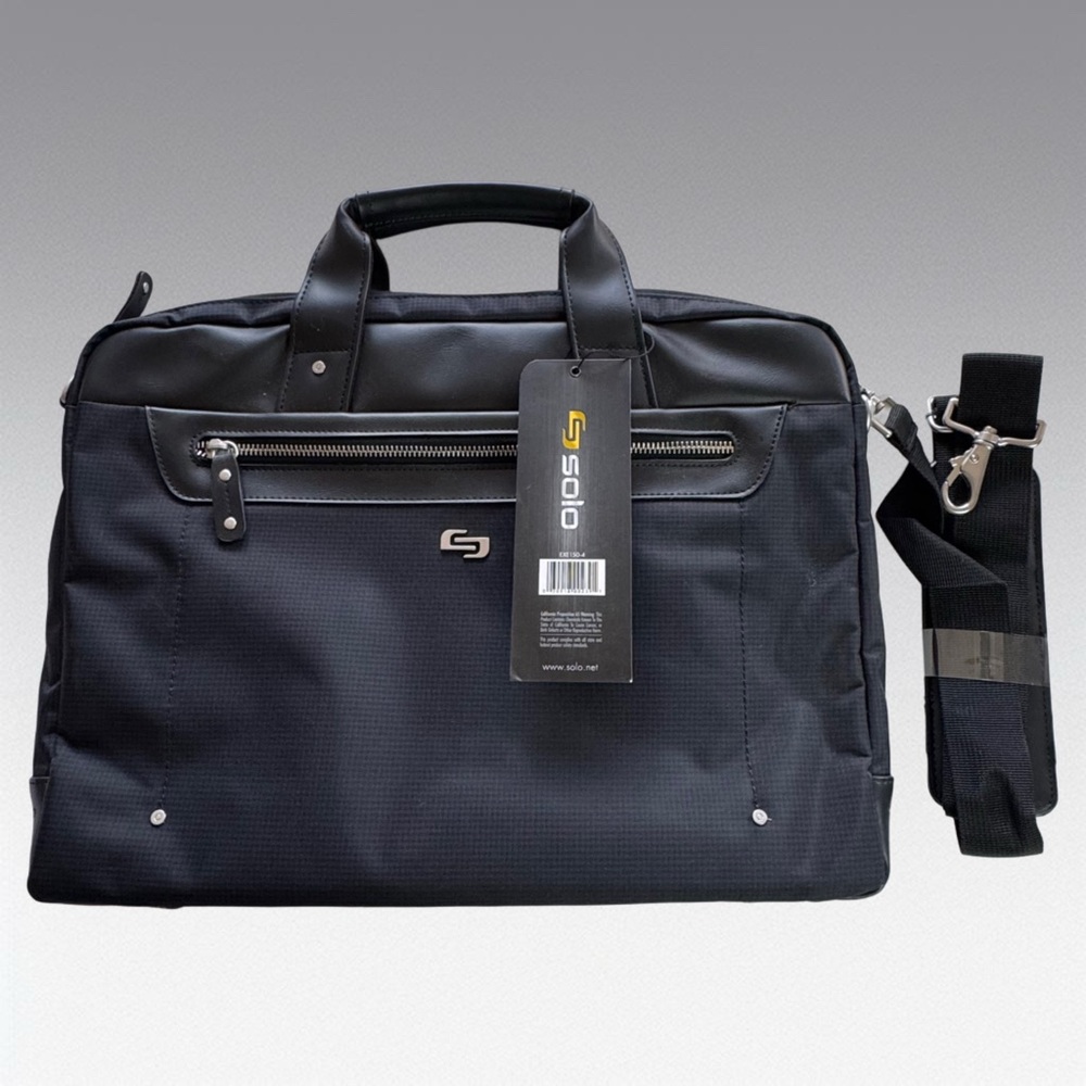 Solo Irving Briefcase Gramercy Collection Holds up to 15.6" Laptop Black New!